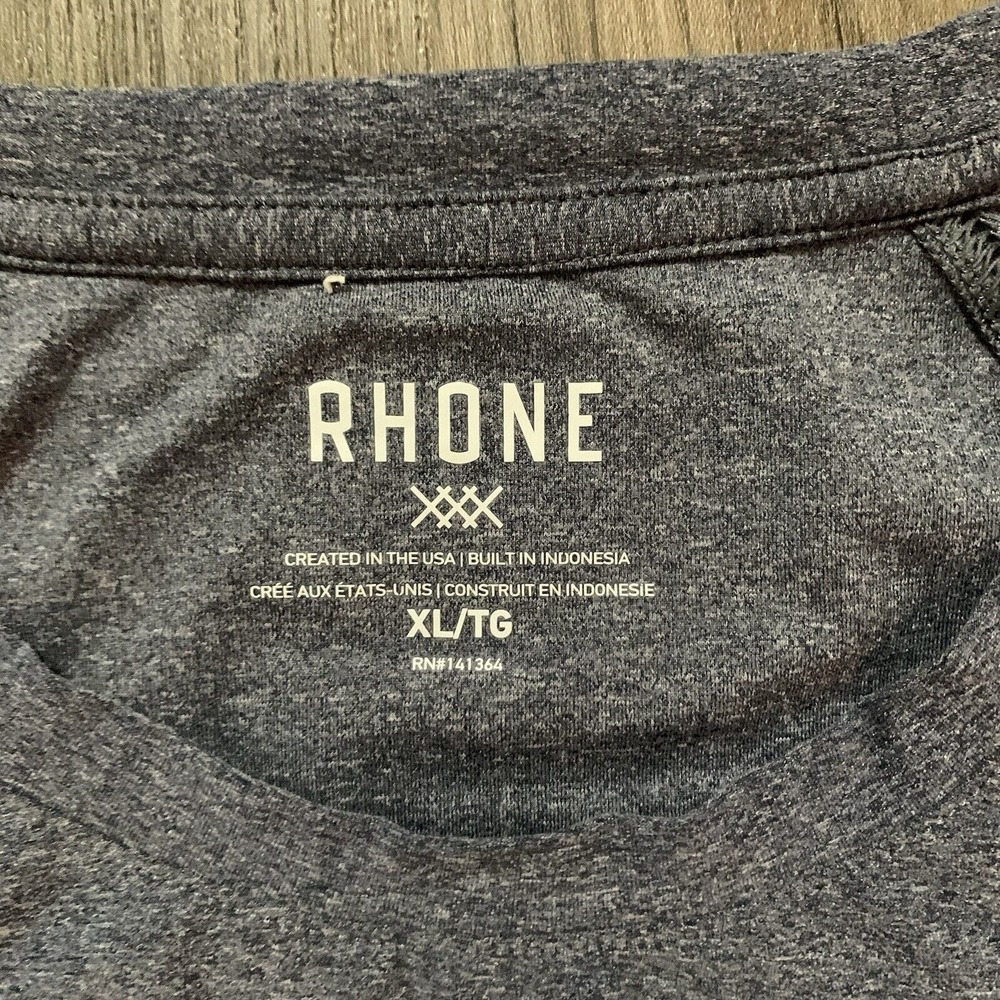 Rhone Shirt Adult Crew Neck Long Sleeve Pullover Gym Athleisure Heather Blue XL - Picture 3 of 7